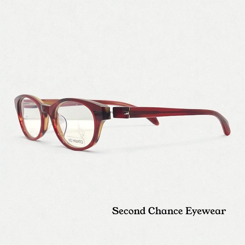 Kio Yamato KP-126U 49mm Red Oval Eyeglass Frame-New/Unworn-Handmade in Japan