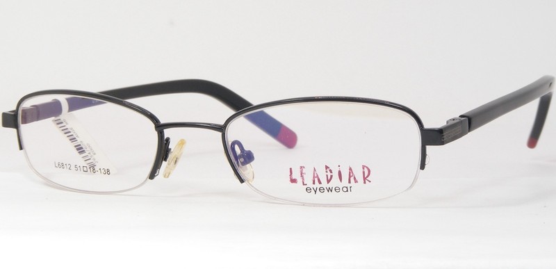 LEADIAR L6812 Black UNIQUE RARE EYEGLASSES GLASSES HALF RIM FRAME 51-18-138mm