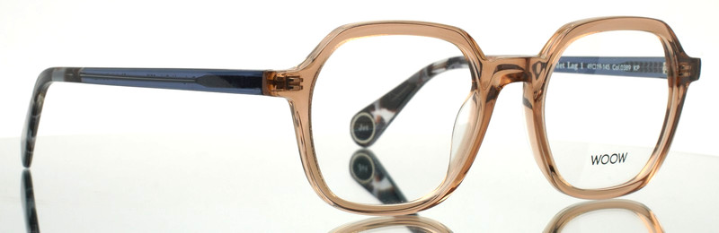 WOOW Jet Lag 1 0389 Amber Crystal Mens Square Full Rim Eyeglasses 49-19-145 B:42 gallery