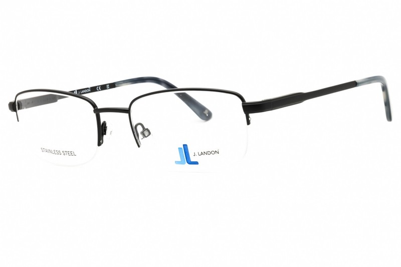 J. Landon JL1001 001 Shiny Black 54mm Eyeglasses New Authentic