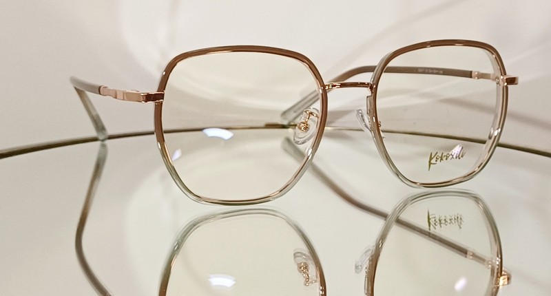 Originale KOKOXILI 32057 C8 Eyeglasses BROWN/GREY/ROSE GOLD New Metal 53-18-145 gallery