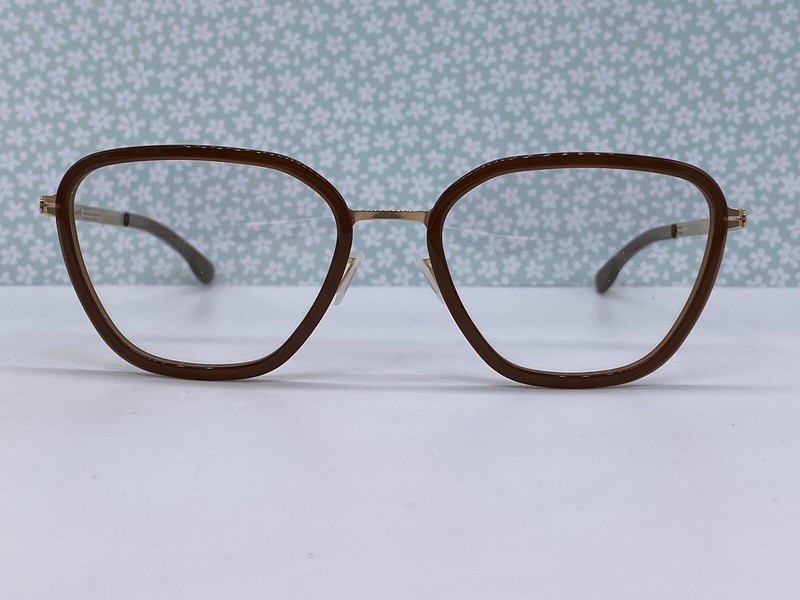 Ic! Berlin Eyeglasses Frames woman Rose Gold Brown Trapez Retro Calima Windsor M