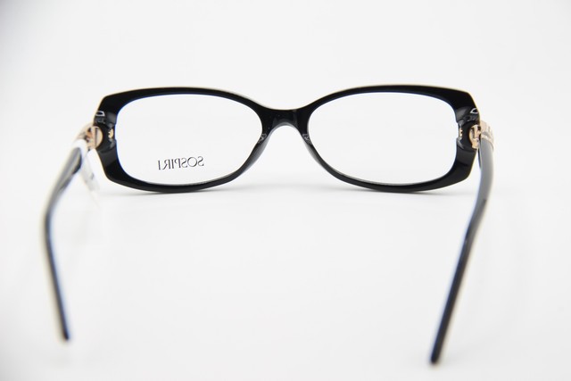 NEW SOSPIRI LIANA NRG BLACK GOLD CRYSTALS STUDS AUTHENTIC EYEGLASSES 54-15 gallery