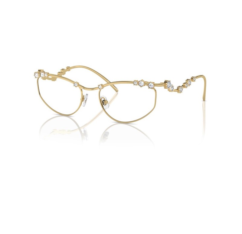 Swarovski SK 1015 4004 Gold Metal Rhinestone Crystal Irregular Eyeglasses 55mm gallery