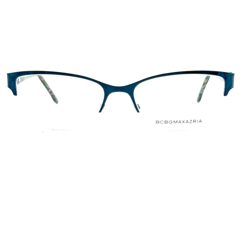 BCBGMaxazria Cat Eye Half Rim Eyeglasses Flex KANA TEAL 53 17 135 H13419