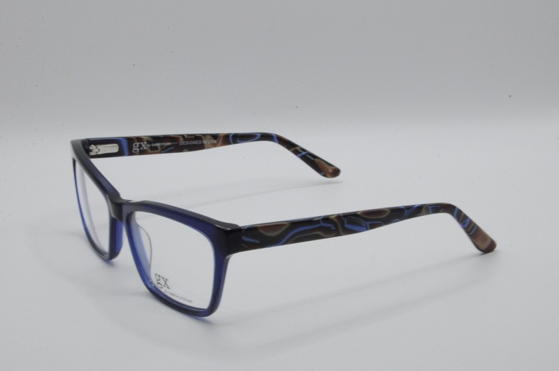 GX BY GWEN STEFANI GX037 SQUARE FULL RIM EYEGLASS FRAMES NAVY 53-16-135 NEW gallery