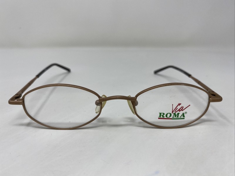 Via Roma VR527 MBR 45-19-140 Matte Brown Metal Full Rim Eyeglasses Frame 9579