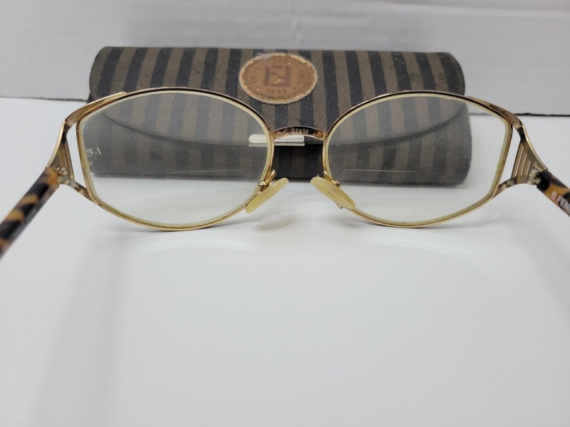 Fendi Italy F19 Mocha 130 EyeGlasses with Case Tiger Swirl Read Description PLS! gallery