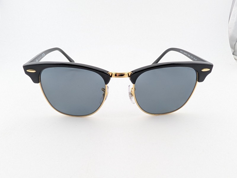 Ray Ban Eyeglasses, Frames Only, RB 3016 CLUBMASTER W0365, 51-21-145, Black/Gold gallery