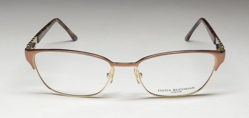NEW DANA BUCHMAN POPPI EYEGLASSES TW WOMENS 52-16-135 BROWN FULL-RIM METAL & gallery