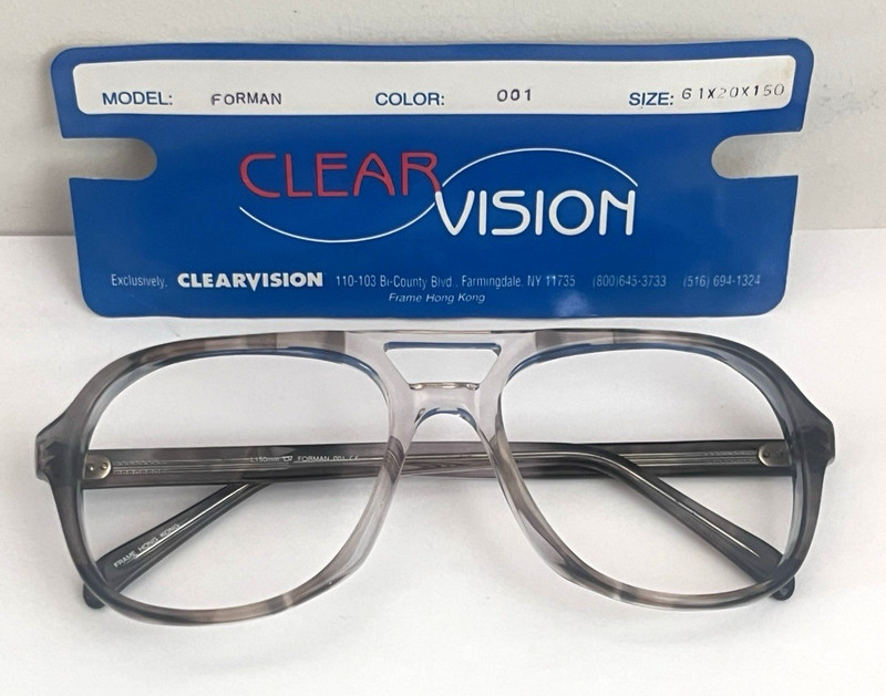 Vintage Clear Vision Forman Gray Brown Clear Eyeglasses Big Wide Zyl Frame 61-20