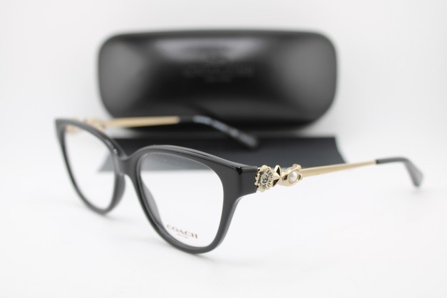 NEW COACH HC 6161B 5002 BLACK GOLD GUNMETAL CRYSTALS AUTHENTIC EYEGLASSES 52-16