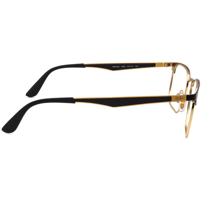 Ray-Ban Eyeglasses RB 6363 2890 Polished Black/Gold Square Metal Frame 54-18 145 gallery