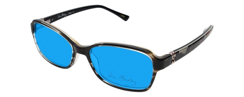 Vera Bradley MARGE Polarized Sunglasses Rectangle Moon Blooms Floral Black 53mm