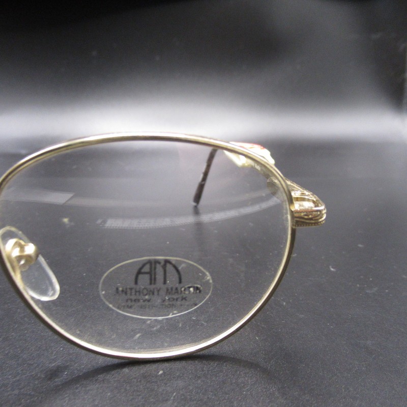 Anthony Martin New York Barclay-03 Gold Tone Oval Full Rim Eyeglass Frames gallery