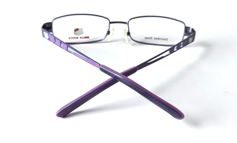 HELLO KITTY HK232-3 PURPLE SQUARE UNISEX FULL RIM EYEGLASSES FRAMES 48-16-130 gallery