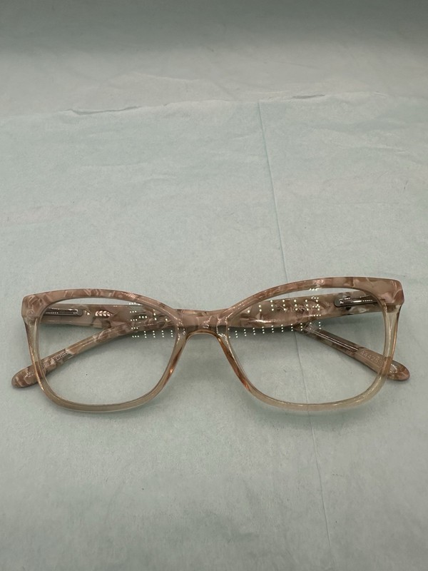 Zenni Clear Cream White Marble Cat Eyeglasses Frames Only Black Cat Pink Meow