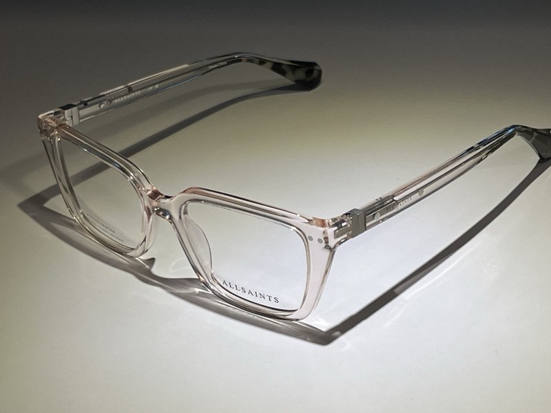 New ALL SAINTS Eyeglass Frames Women ALS1009 CAT “Shiny Crystal Pink” Acetate
