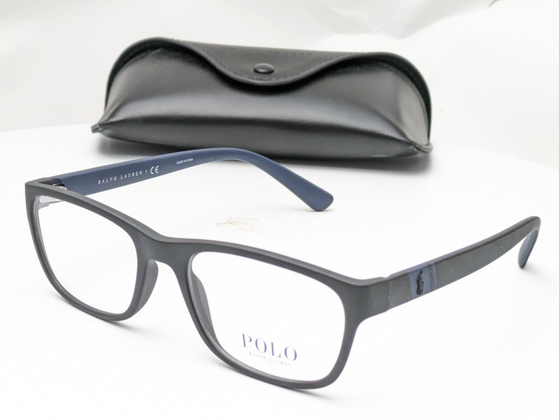 Polo Ralph Lauren PH2153 5284 Matte Black Blue Men's Eyeglasses Frames 53-18-145 gallery