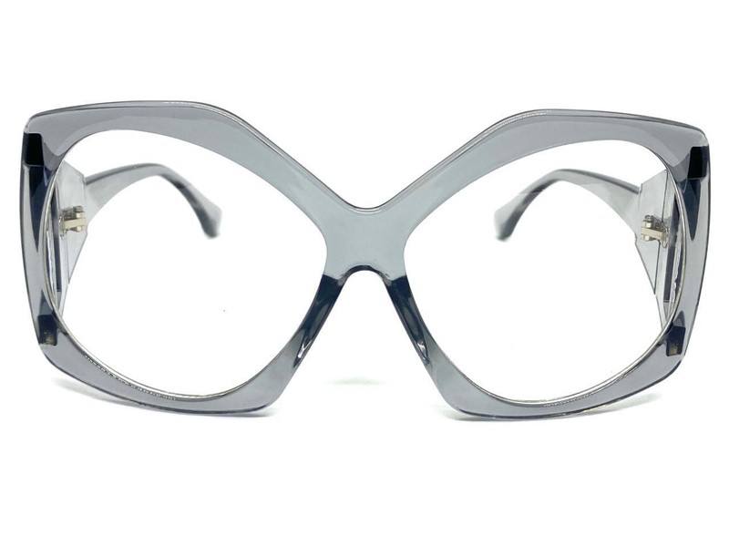 Women Oversized Vintage Retro Style Clear Lens EYE GLASSES Huge Large Gray Frame gallery