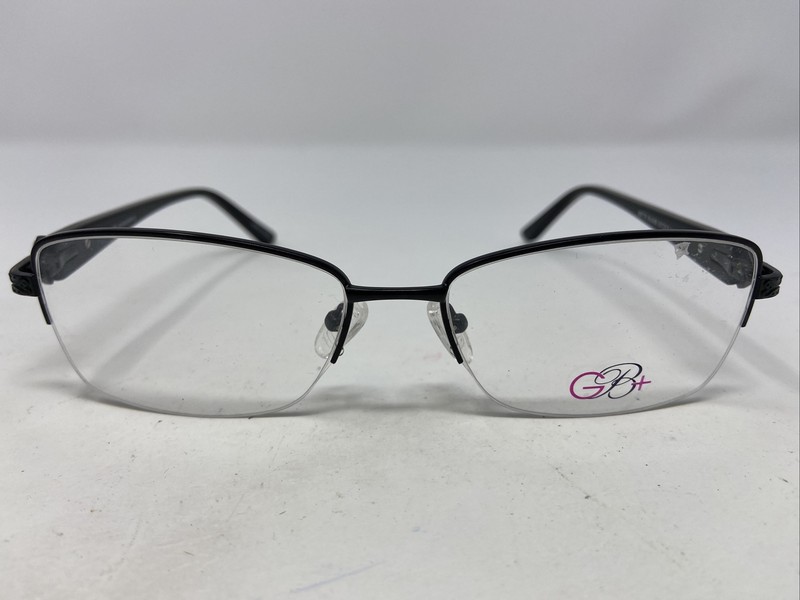 GB+ WONDERFUL MATTE BLACK 57-17-145 Metal Half Rim Eyeglasses Frame &027