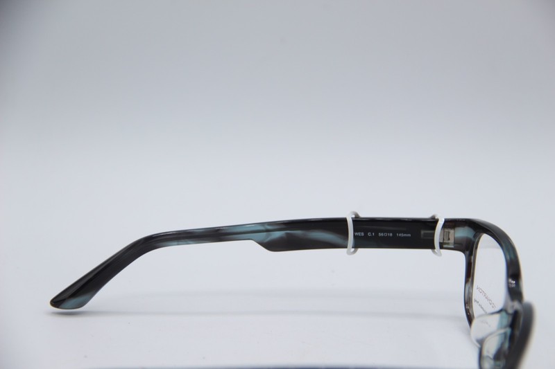 NEW TC CHARTON BY ALEXANDRA PENG WES BLACK TEAL AUTHENTIC EYEGLASSES 56-18 gallery