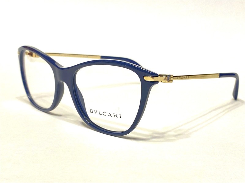Women’s Bvlgari Eyeglasses Frames BV4147 5388 Dark Blue Cat’s Eye 54/17~140 NEW