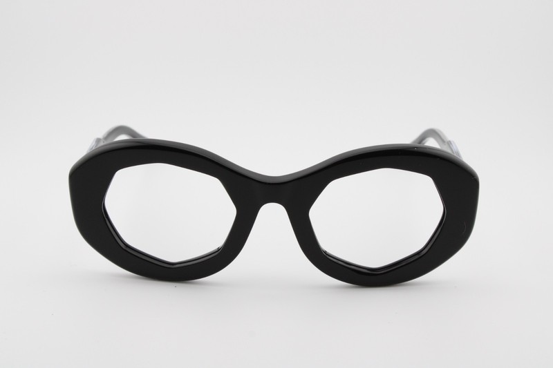NEW MARNI C6H BLACK SILVER HANDMADE EYEGLASSES FRAMES UNISEX 52-26-145
