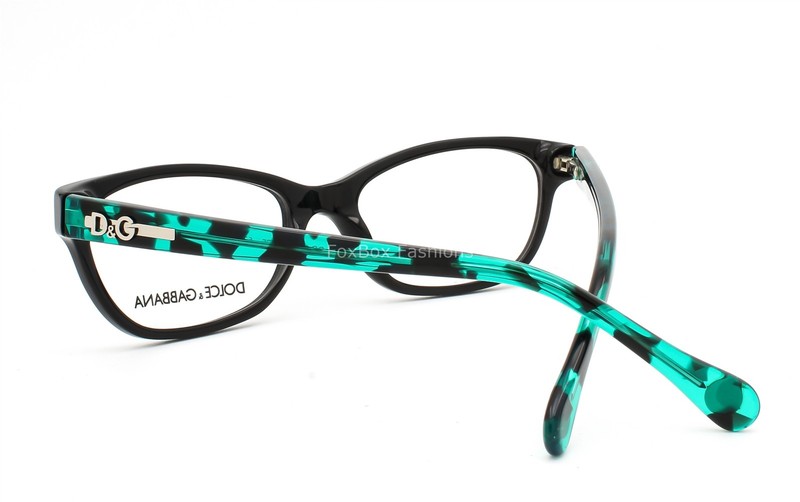 Dolce Gabbana DG 1205 1826 Eyeglasses Glasses Black on Turquoise Pattern No Case gallery