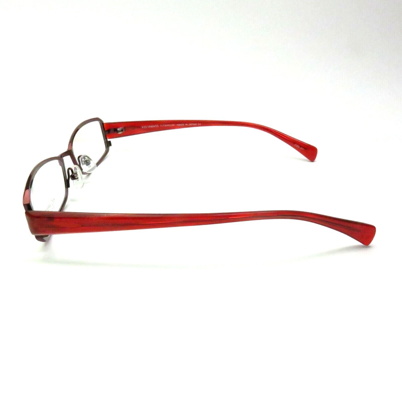 KIO YAMATO Titanium EYEGLASSES KT-266 scarlet red temples 53-18-140 gallery