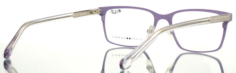 SCOTT HARRIS SH390 C2 Black Lilac Womens Rectangle Eyeglasses 51-16-140 B:33 gallery