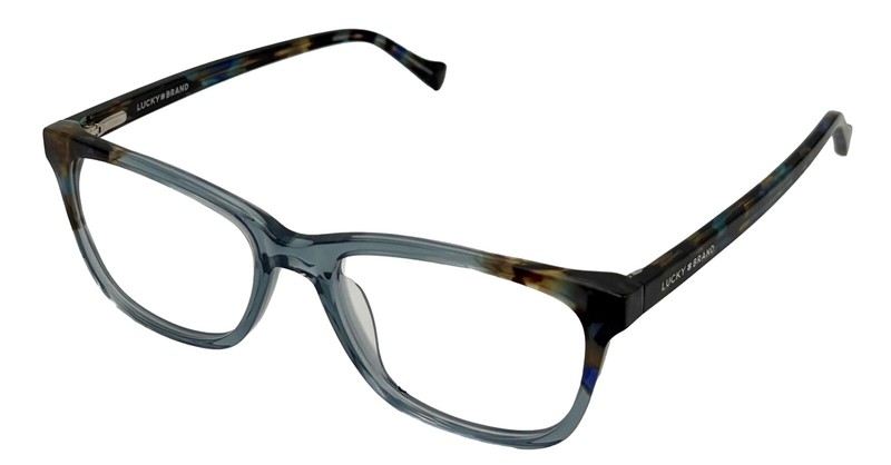 Lucky Brand Mens Ophthalmic Eyeglass Square Blue Plastic D220 52mm