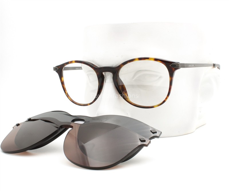 Giorgio Armani Eyeglasses AR8159U Brown Havana Two Magnet Clip-On Lens with Case gallery