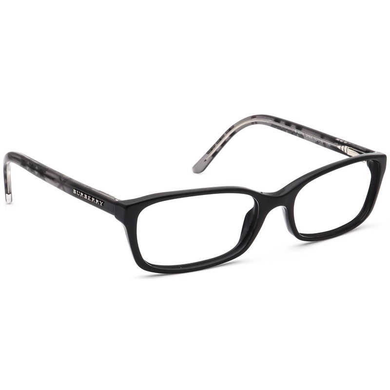 Burberry Eyeglasses B 2073 3164 Black/Gray Plaid Rectangular Italy 53[]16 135