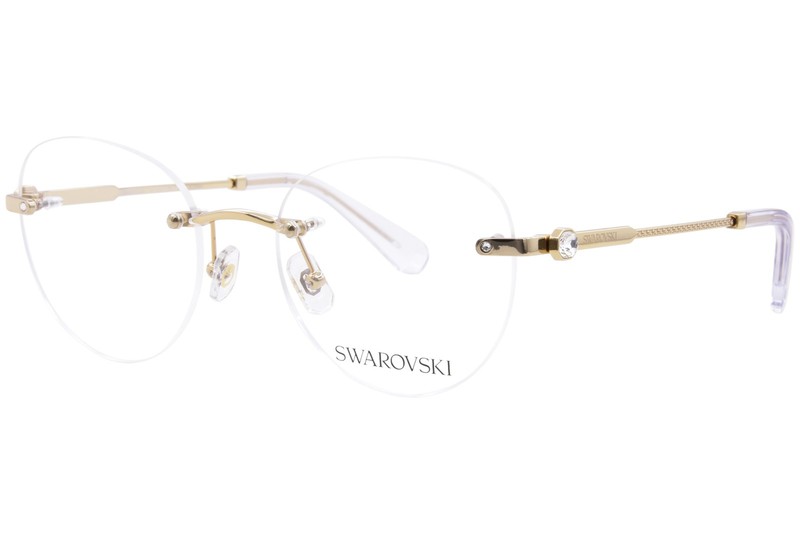 Swarovski SK1021 4004 Eyeglasses Women’s Gold Rimless Style 51mm