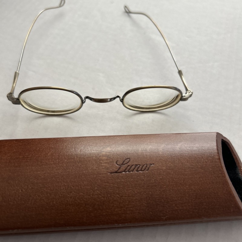 Lunor Spectacles Titanium Frames Oval Lenses Hook Style Temple Arms Germany VTG