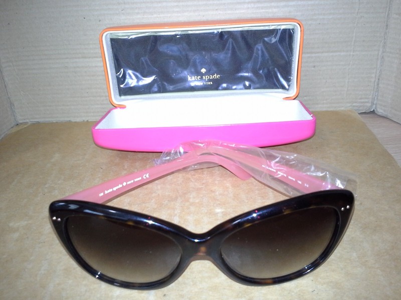 Kate Spade NY Pink/ Brown Tortoise Cat Eye sunglass Angelique/S 0JUHY6 55 16 135 gallery
