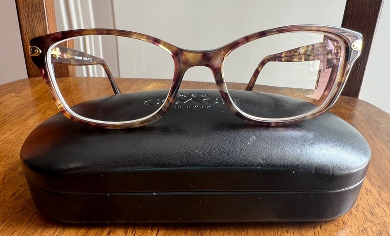 Coach Eyeglasses Frames HC6065 5287 Confetti Light Brown Gold Cat Eye 51-17-135