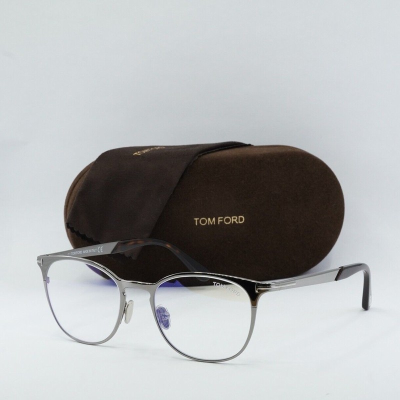 TOM FORD TF5732-B 008 Gunmetal/Shiny Red Havana 50mm Eyeglasses New Authentic
