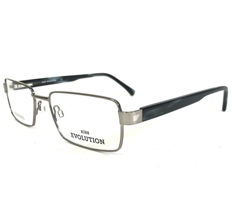 Altair Evolution Eyeglasses Frames A4034 015 GUN Blue Horn Silver 54-18-145