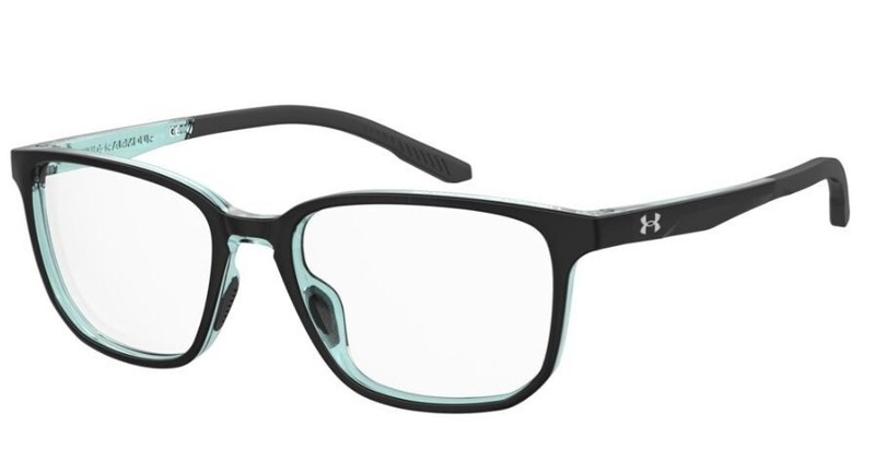 Under Armour UA 5044/G 07ZJ Black/Green Square Unisex Eyeglasses