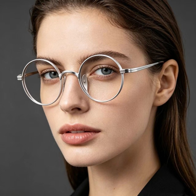 Japanses Reading Glasses Men Women Readers Titanium Retro Round Eyeglass frames gallery