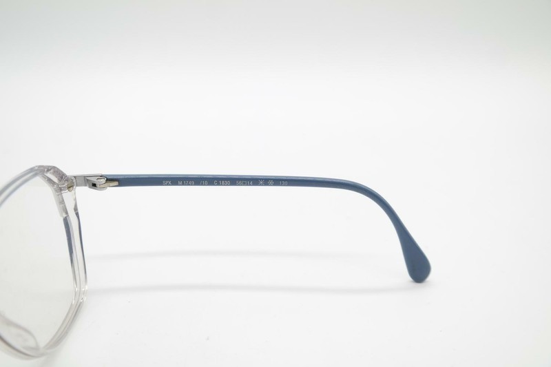 Vintage Silhouette 1749 /10 Blue Transparent Silver Oval Glasses NOS gallery