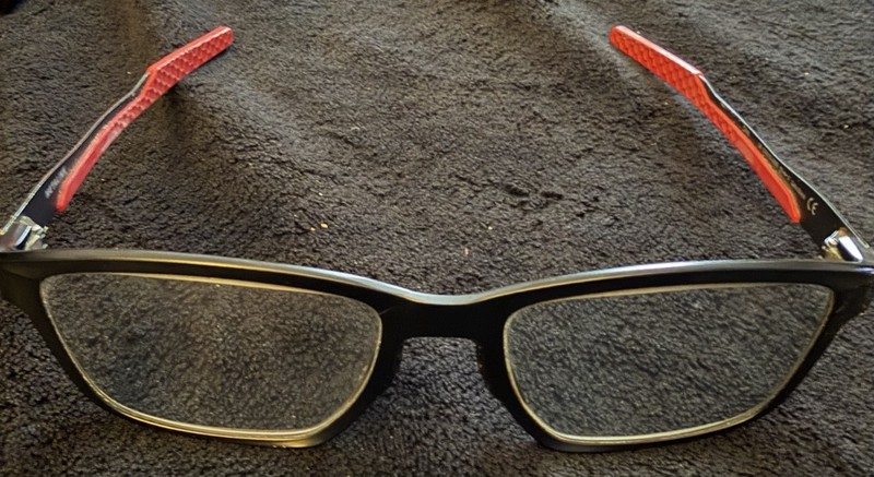 Oakley Metalink OX8153-0844 Black/Red Full Rim Rectangular Frames 55-17 138