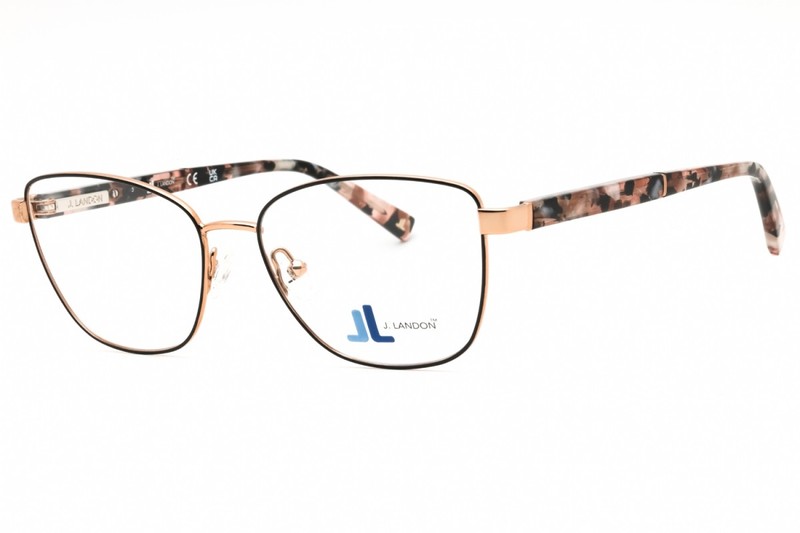 J. Landon JL5008 001 Shiny Black 52mm Eyeglasses New Authentic