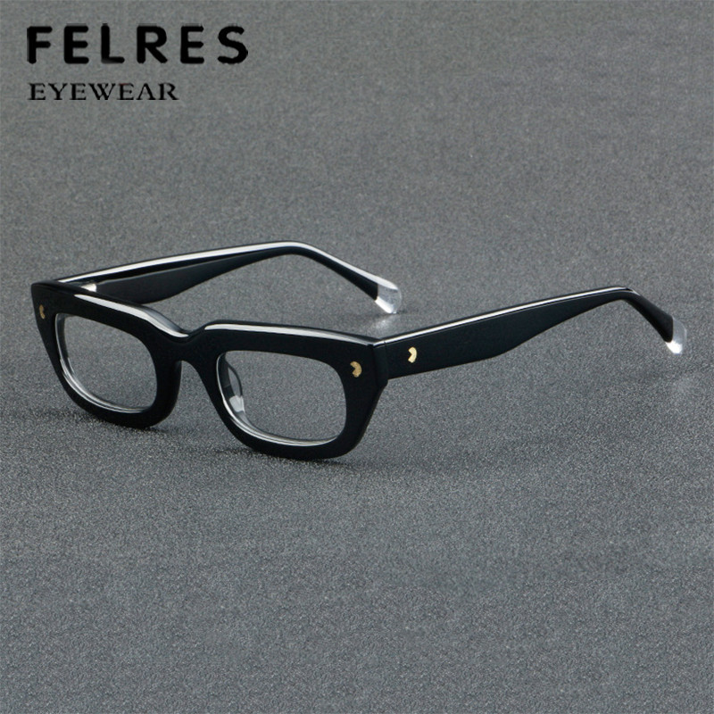 Thick Frame Acetate 146mm Eyeglasses Men Women Square Clear Lens Glasses Frames