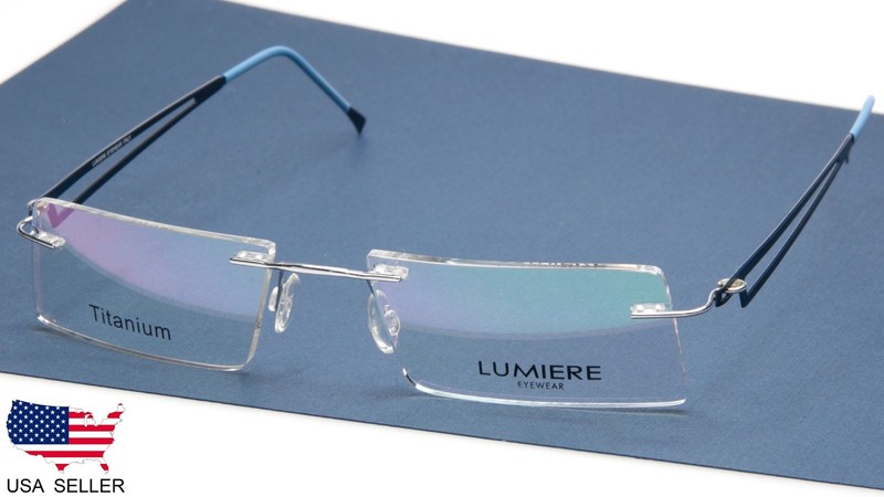 NEW LUMIERE EYEWEAR ITALY 6042 COL.3 SILVER EYEGLASSES RIMLESS 49-17-135 B25mm