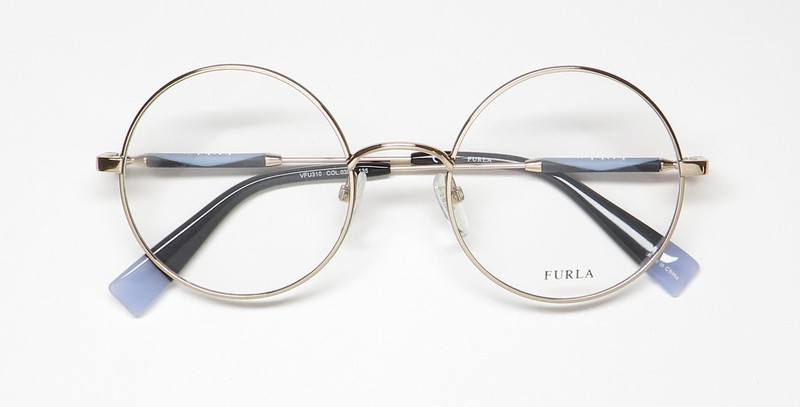 NEW FURLA VFU310 EYEGLASS FRAME 50-20-135 WOMENS 0301 GOLD FULL-RIM METAL & gallery