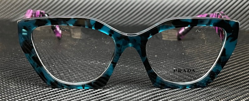 PRADA PR 09YV 06Z1O1 Teal Tortoise Green Women's 54 mm Eyeglasses gallery