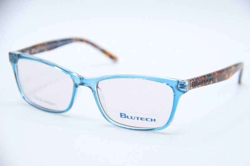 NEW BLUTECH SO WHIMSICAL BLUE LAMINATE AUTHENTIC DESIGNER EYEGLASSES 53-16